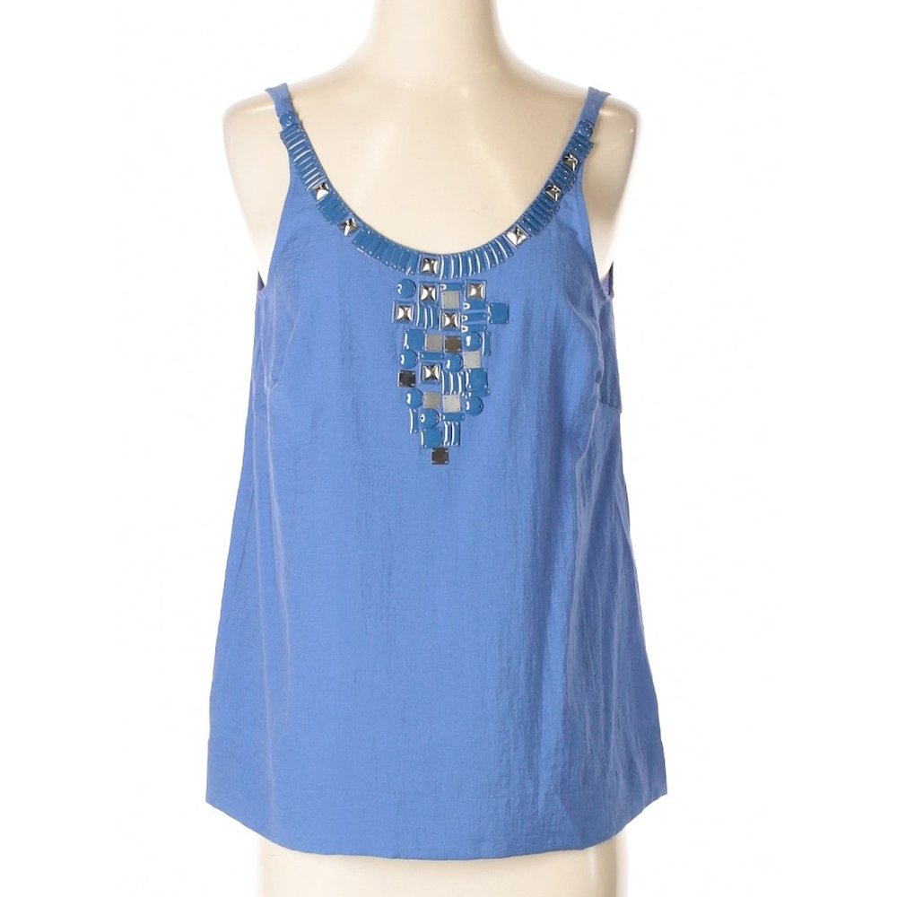BCBGMaxazria Women's Blue Sleeveless Blouse